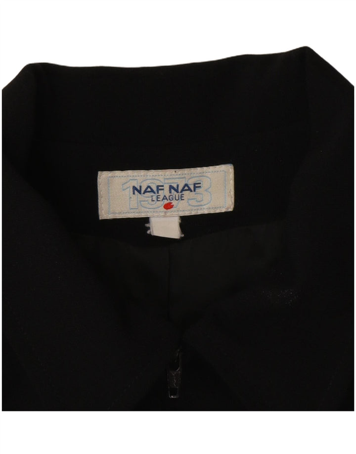 Naf Naf Dame Blazerjakke med fuld lynlås UK 10 Small Black Polyester