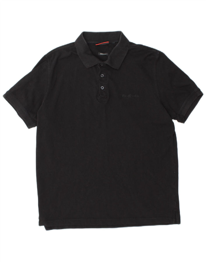 PIERRE CARDIN Herre Regular Fit Polo Shirt Stor Sort Bomuld