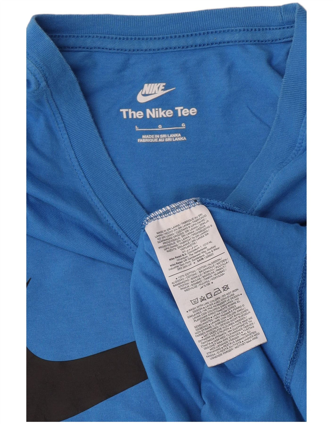 Nike grafisk T-shirt top til mænd, stor blå bomuld