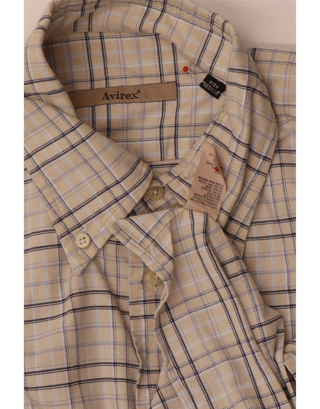 Avirex Herre Flanelskjorte Medium Beige Ternet Bomuld