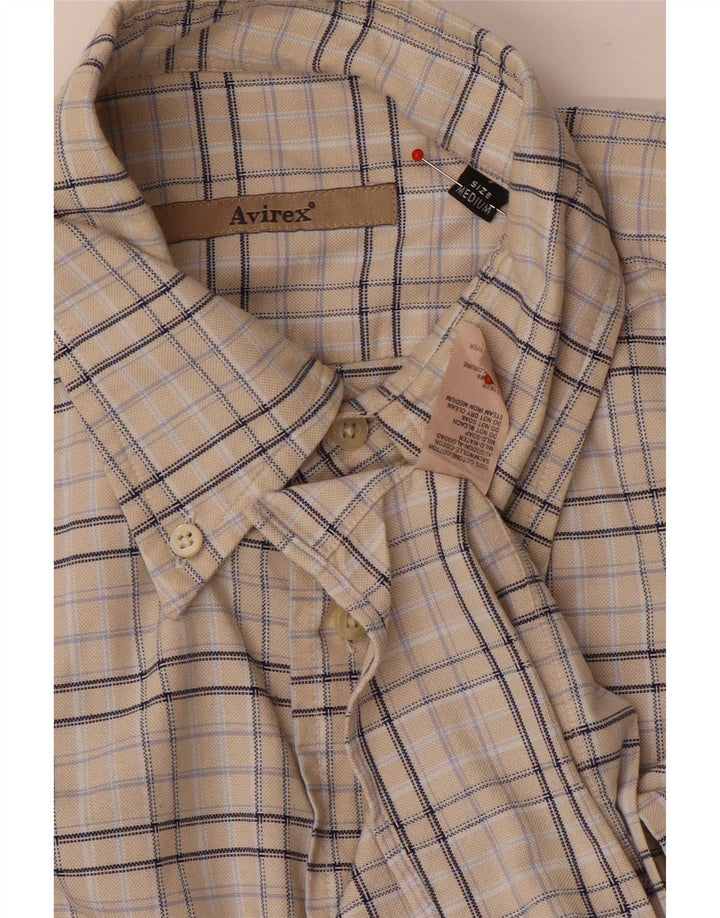 Avirex Herre Flanelskjorte Medium Beige Ternet Bomuld