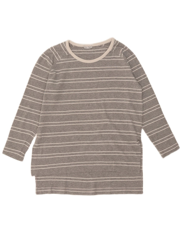 Zara Dame Top Langærmet UK 14 Medium Grå Stribet