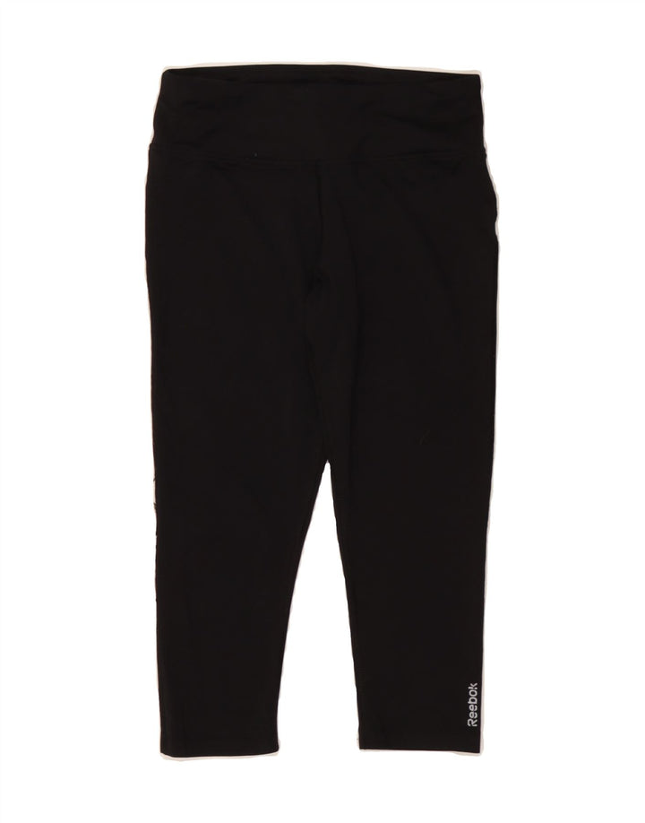 REEBOK Womens Capri Leggings UK 8 Small  Black Vintage Reebok and Second-Hand Reebok from Messina Hembry 