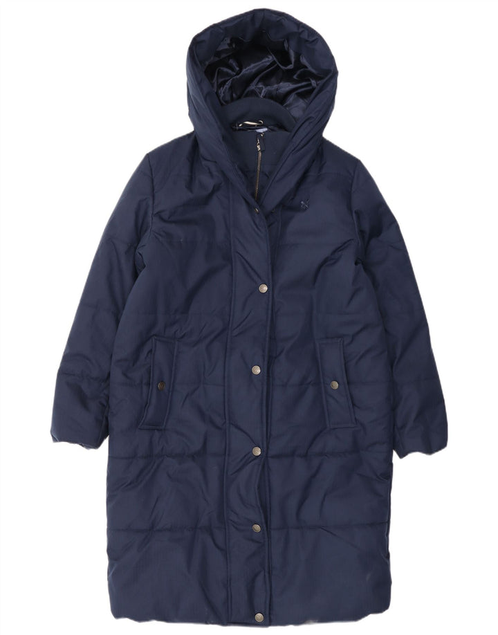 Besætningstøj Dame Hætte Oversized Polstret Frakke UK 8 Small Navy Blue