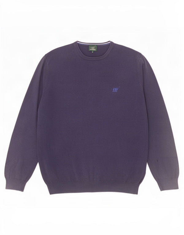 Henry Cottons Herre sweater med rund hals XL marineblå bomuld