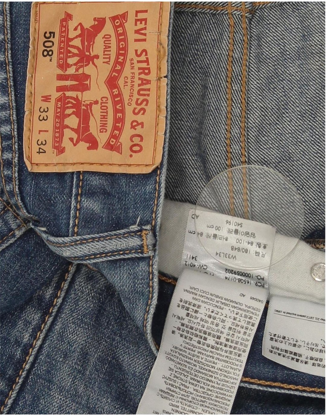 Levi's Herre 508 Regular Tapered Jeans W33 L34 Blå Bomuld