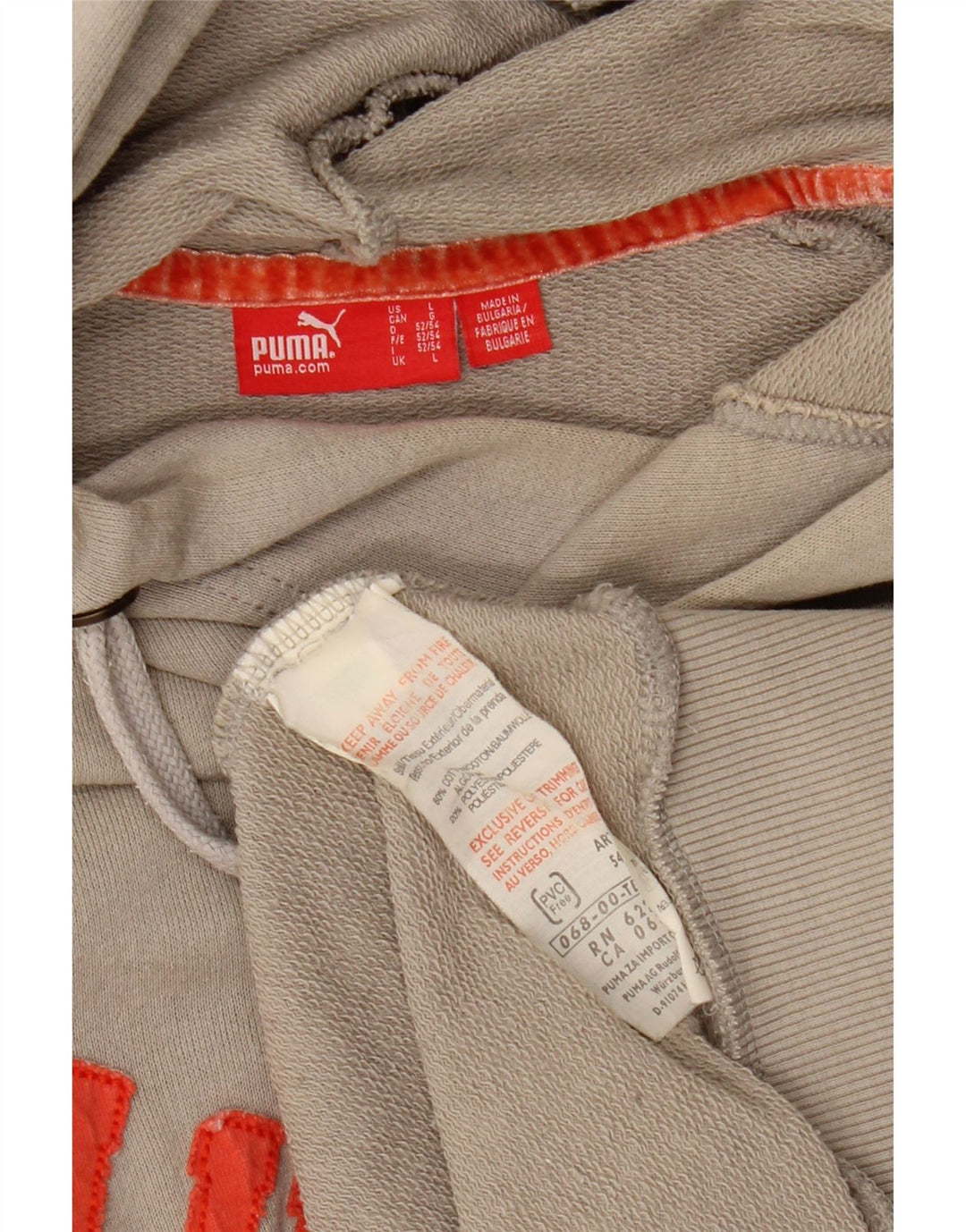 PUMA Grafisk hættetrøje til mænd, stor grå bomuld