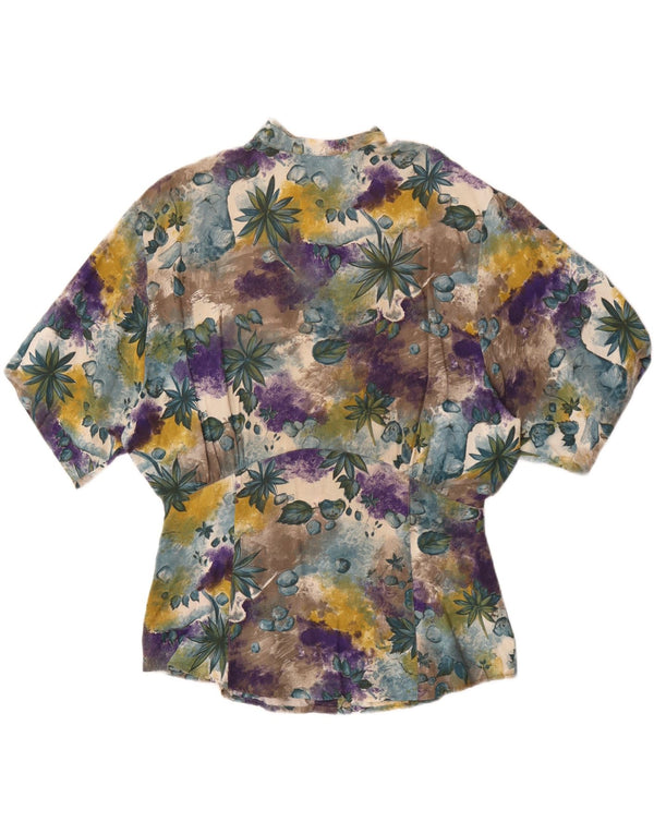 Vintage kvinders kortærmet skjortebluse EU 40 Medium Multicolored Floral