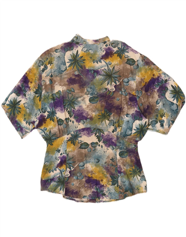 Vintage kvinders kortærmet skjortebluse EU 40 Medium Multicolored Floral