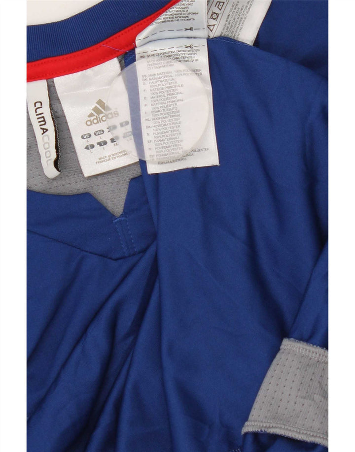 Adidas Herre Climacool T-Shirt Top Stor Blå Colourblock Polyester
