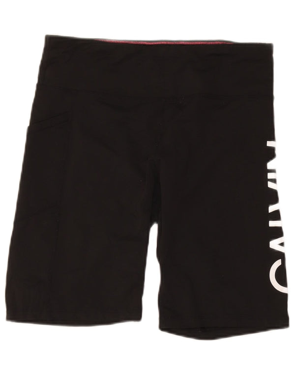 Calvin Klein Graphic Sports Shorts til kvinder UK 14 Large Black Nylon