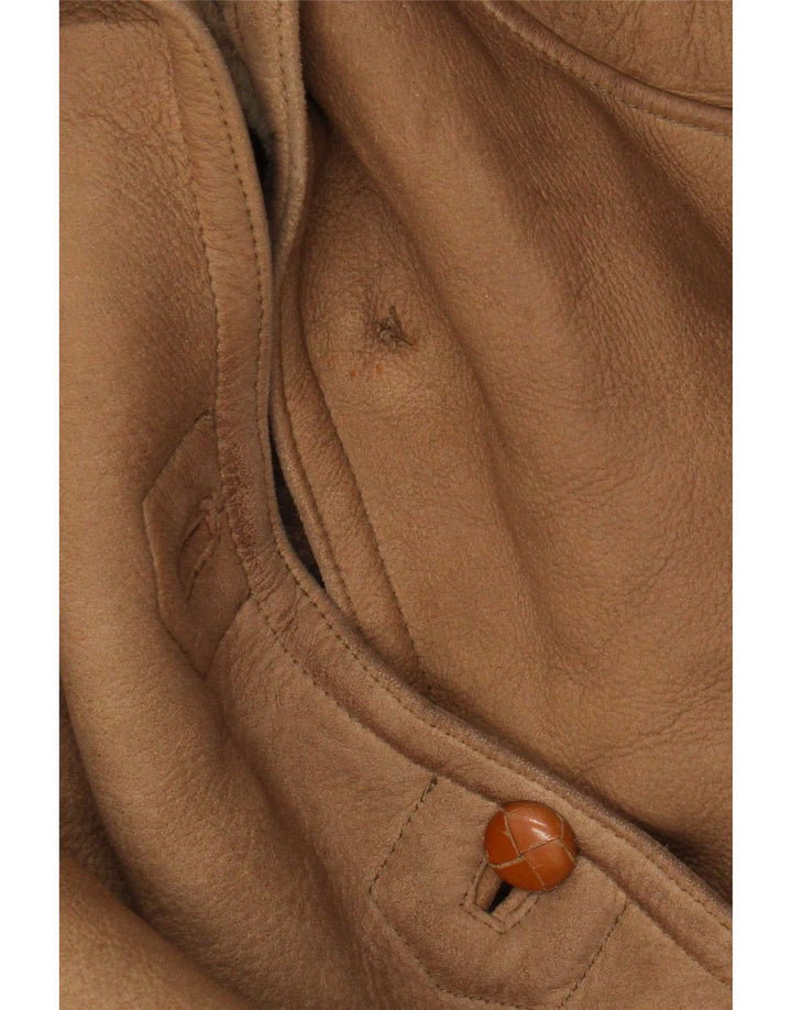 Vintage Dame Batwing Shearling Jacket IT 44 Medium Brown