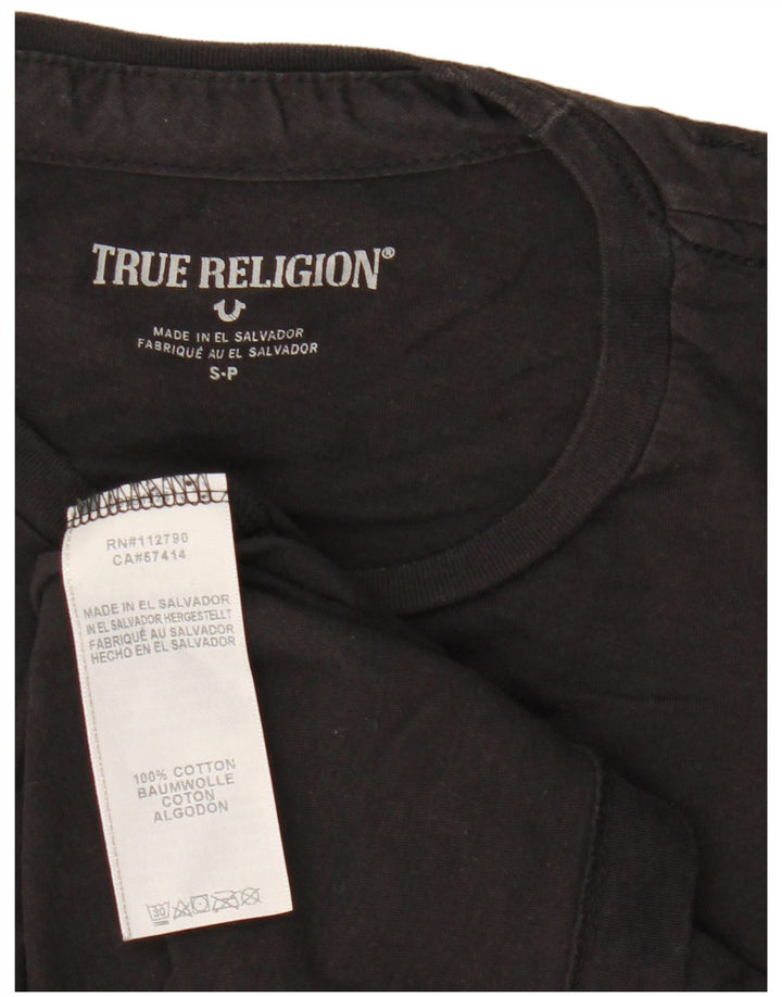 True Religion Herre grafisk T-shirt Top Lille sort bomuld