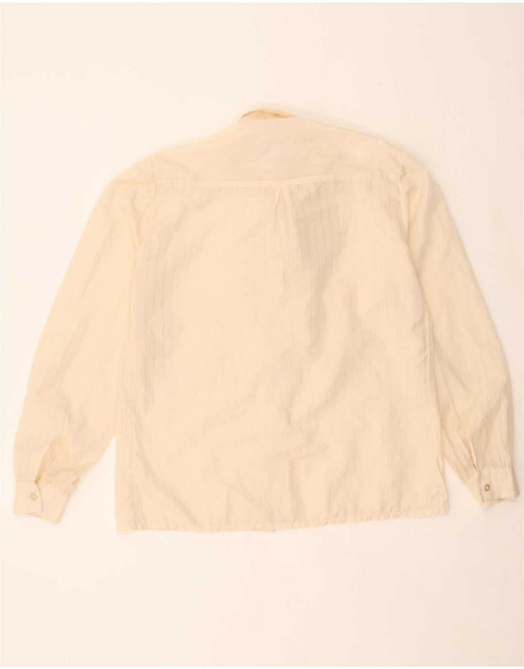 VINTAGE Womens Front Tie Shirt Blouse UK 16 Large Off White Vintage Vintage and Second-Hand Vintage from Messina Hembry 