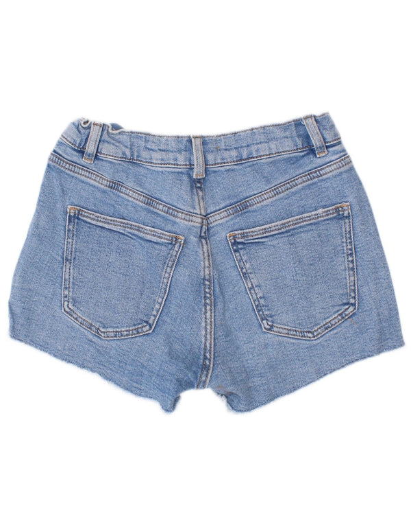 Zara Girls Denim Shorts 8-9 år W24 Blå Bomuld