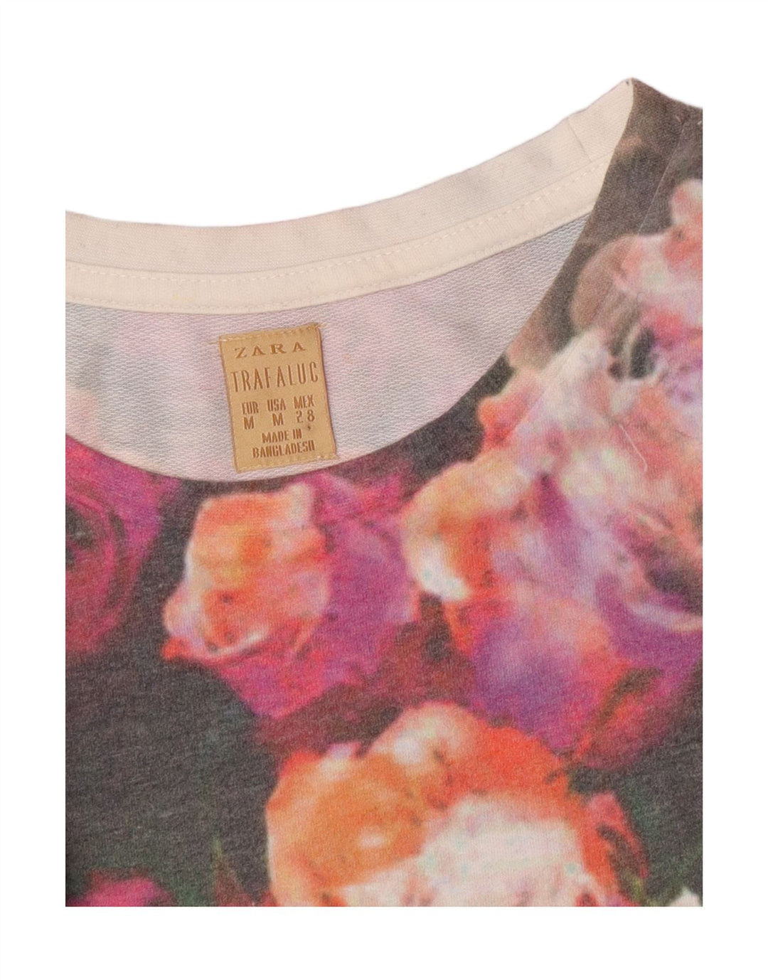 Zara Dame Trafaluc Sweatshirt Jumper UK 14 Medium Multicolored Floral