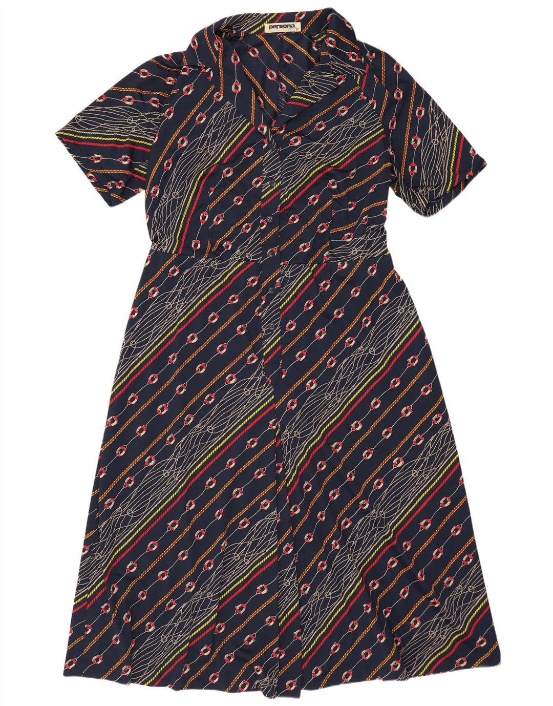 Persona Womens Plus Size A-Line Kjole Størrelse 27 XL Marineblå polyamid