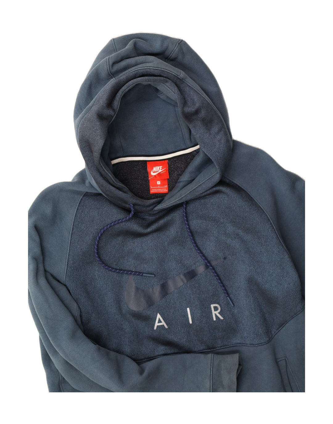 NIKE Mens Graphic Hoodie Jumper Small Blue Cotton Vintage Nike and Second-Hand Nike from Messina Hembry 