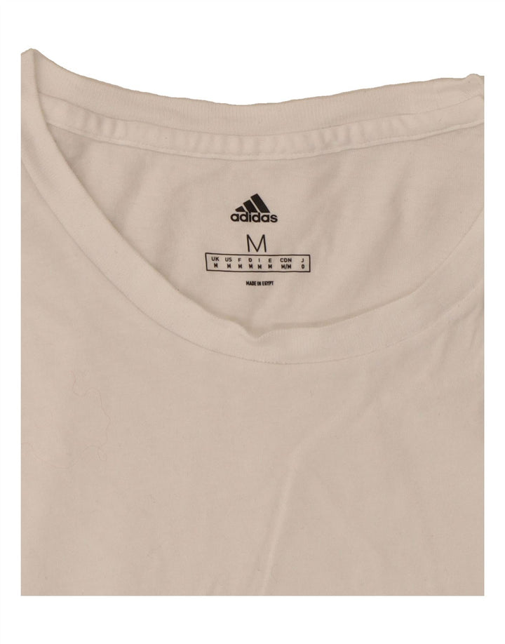 ADIDAS Mens T-Shirt Top Medium White Vintage Adidas and Second-Hand Adidas from Messina Hembry 