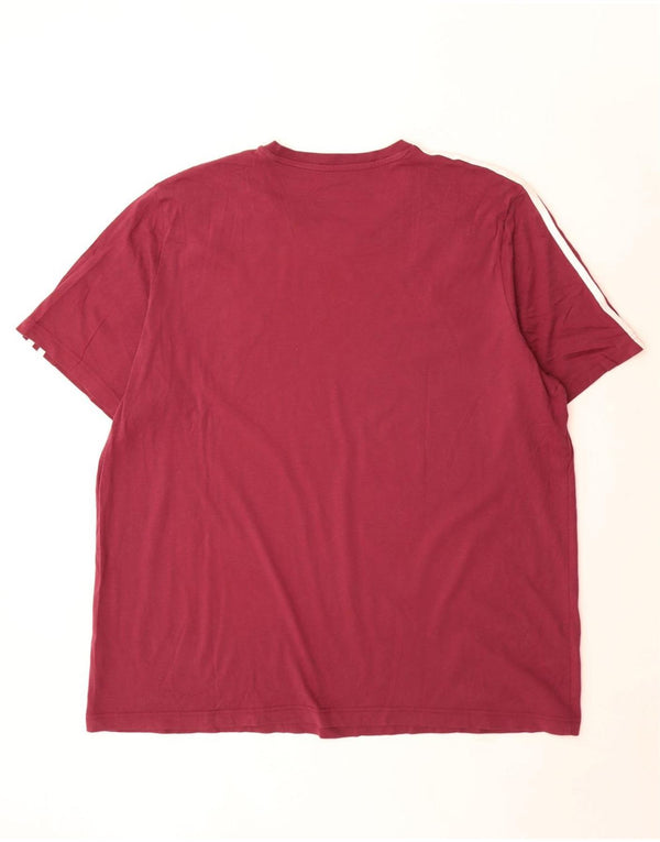 Adidas Herre T-Shirt Top 2XL Bourgogne bomuld