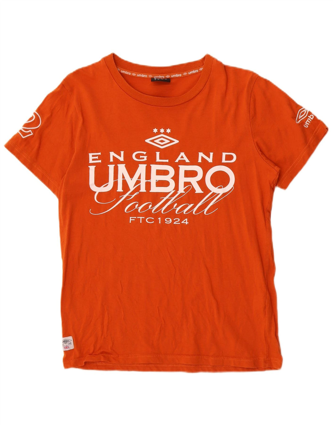 Umbro Herre Grafisk T-Shirt Top Medium Orange Bomuld
