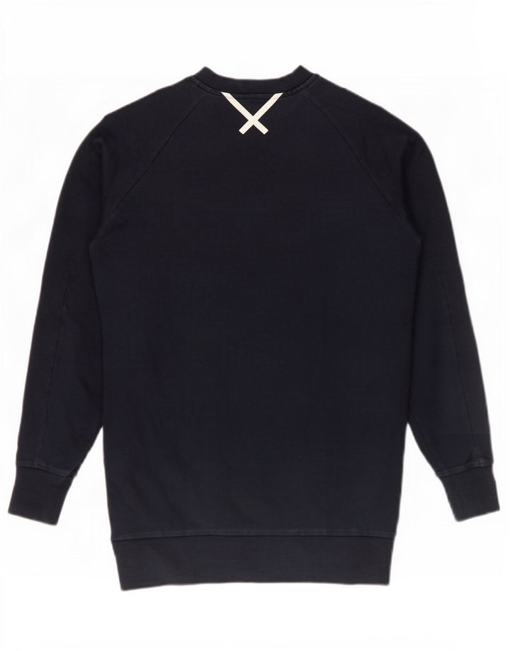 Adidas Dame Oversized Sweatshirt Jumper UK 10 Small Navy Blue Bomuld