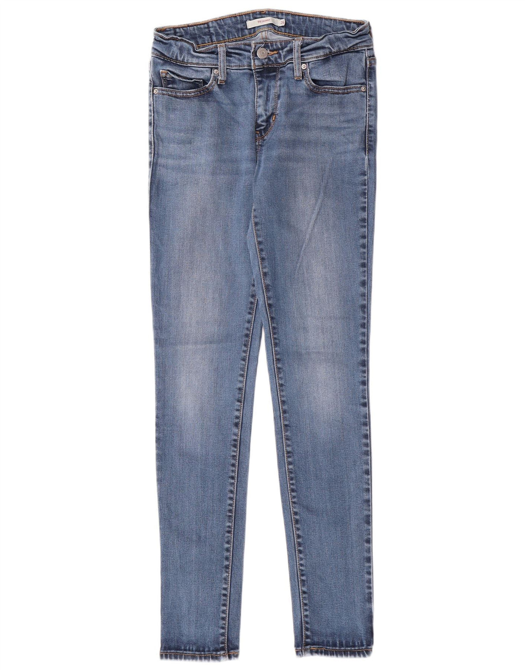 LEVI'S Dame 711 Skinny Jeans W26 L30 Blå Lyocell