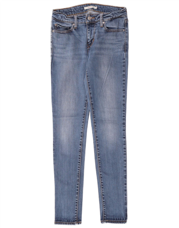 LEVI'S Dame 711 Skinny Jeans W26 L30 Blå Lyocell