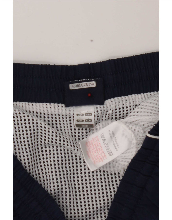 Umbro Herre Graphic Sports Shorts Large Navy Blue Polyester