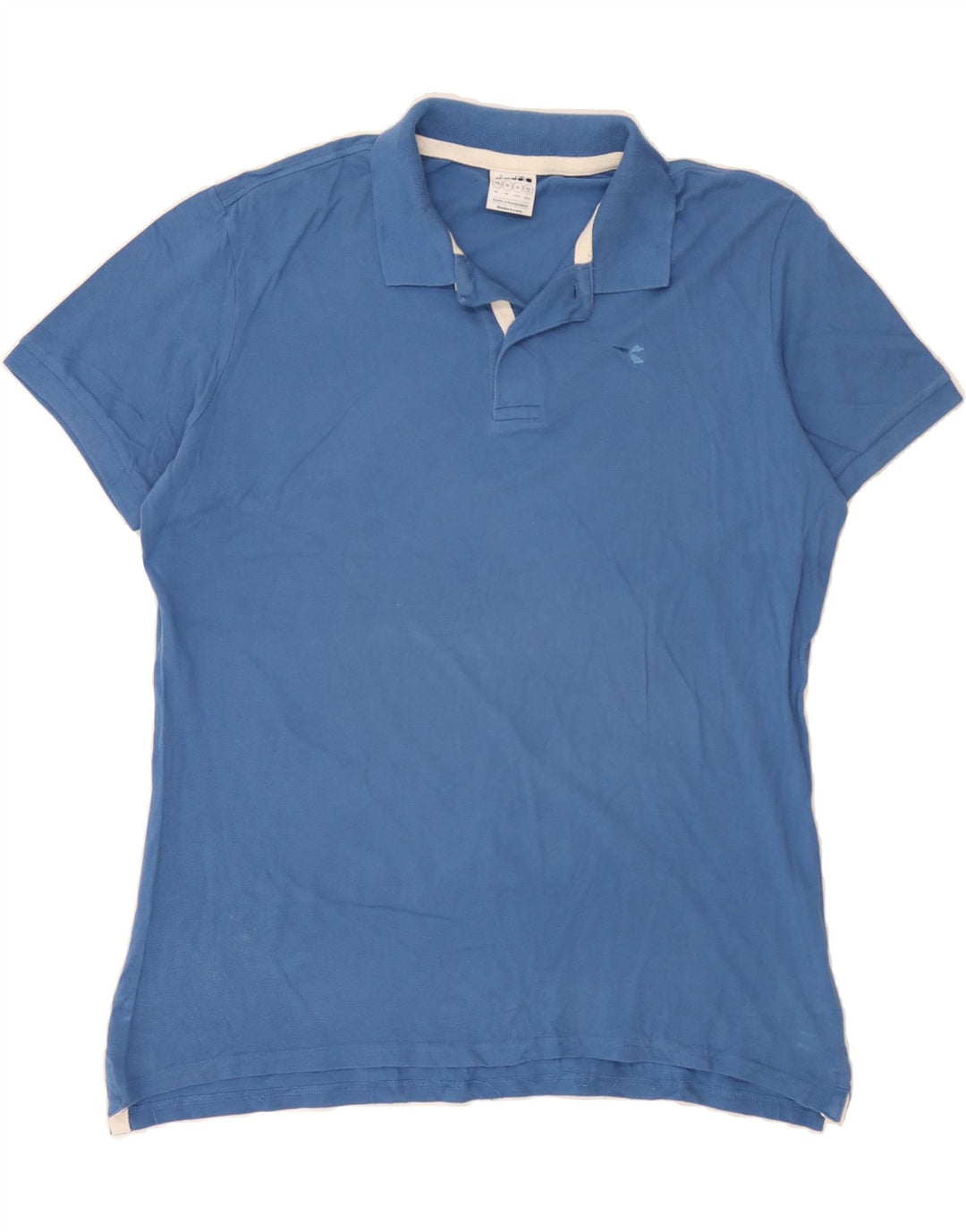 DIADORA Mens Polo Shirt XL Blue Cotton Vintage Diadora and Second-Hand Diadora from Messina Hembry 