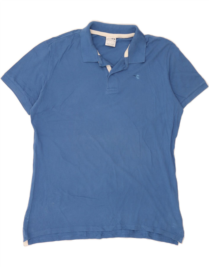 DIADORA Mens Polo Shirt XL Blue Cotton Vintage Diadora and Second-Hand Diadora from Messina Hembry 