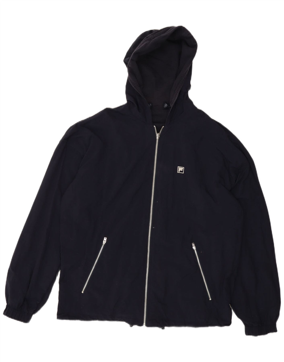 FILA Vendbar jakke med hætte til mænd IT 50 Large Navy Blue Colourblock
