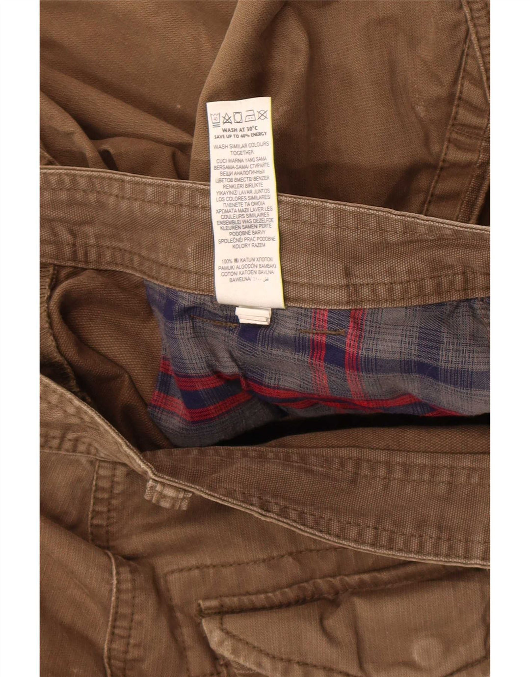 Marks & Spencer Straight Cargo bukser til mænd W30 L29 Khaki Bomuld