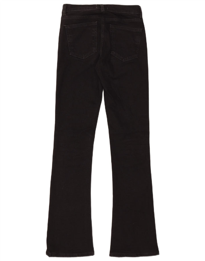 Zara Dame Flared Jeans EU 34 2XS W24 L32 Sort Bomuld