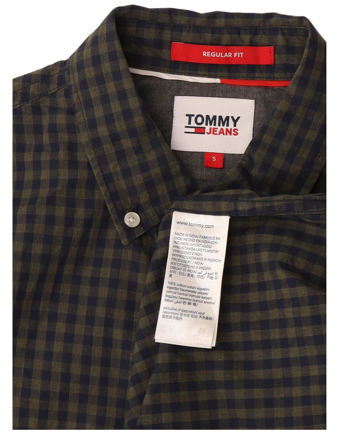 Tommy Hilfiger Herre Regular Fit skjorte Lille marineblå Gingham bomuld