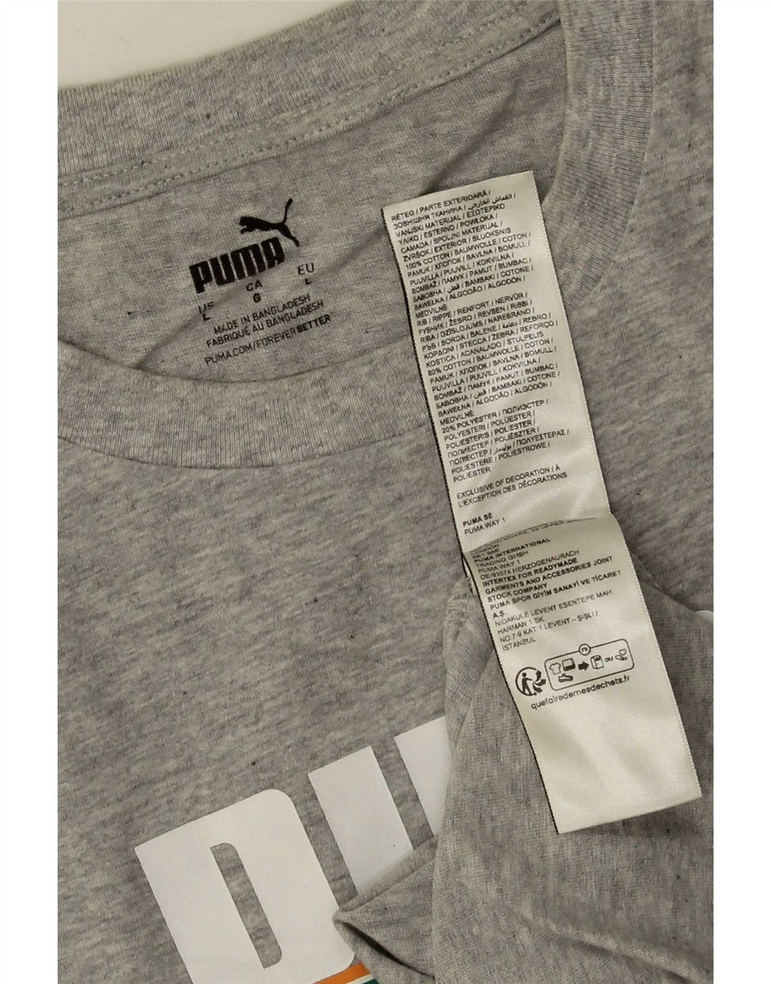 Puma Herre Grafisk T-Shirt Top Stor Grå Bomuld