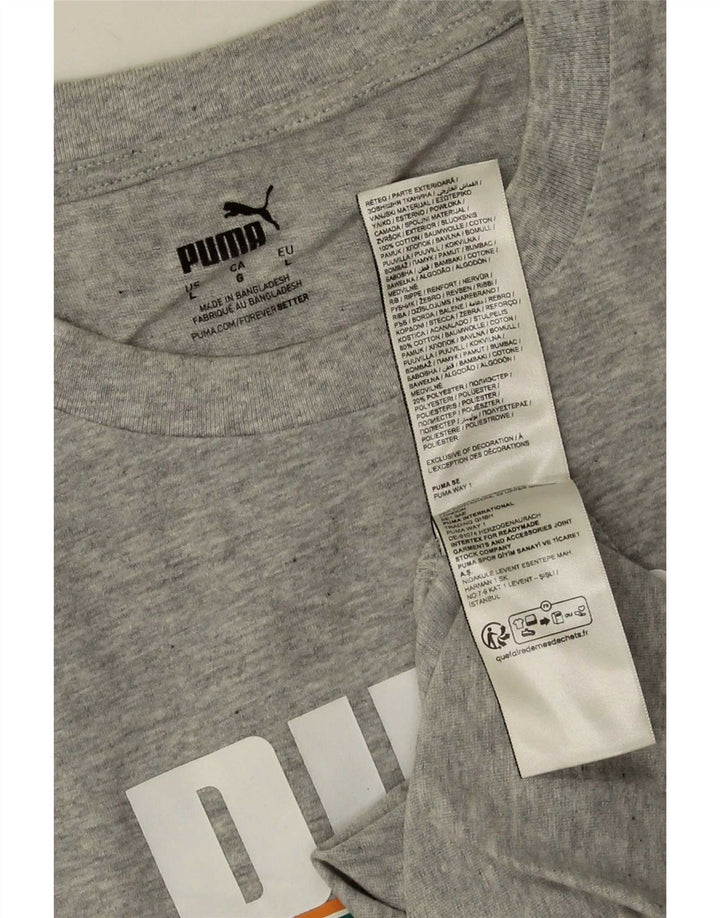Puma Herre Grafisk T-Shirt Top Stor Grå Bomuld
