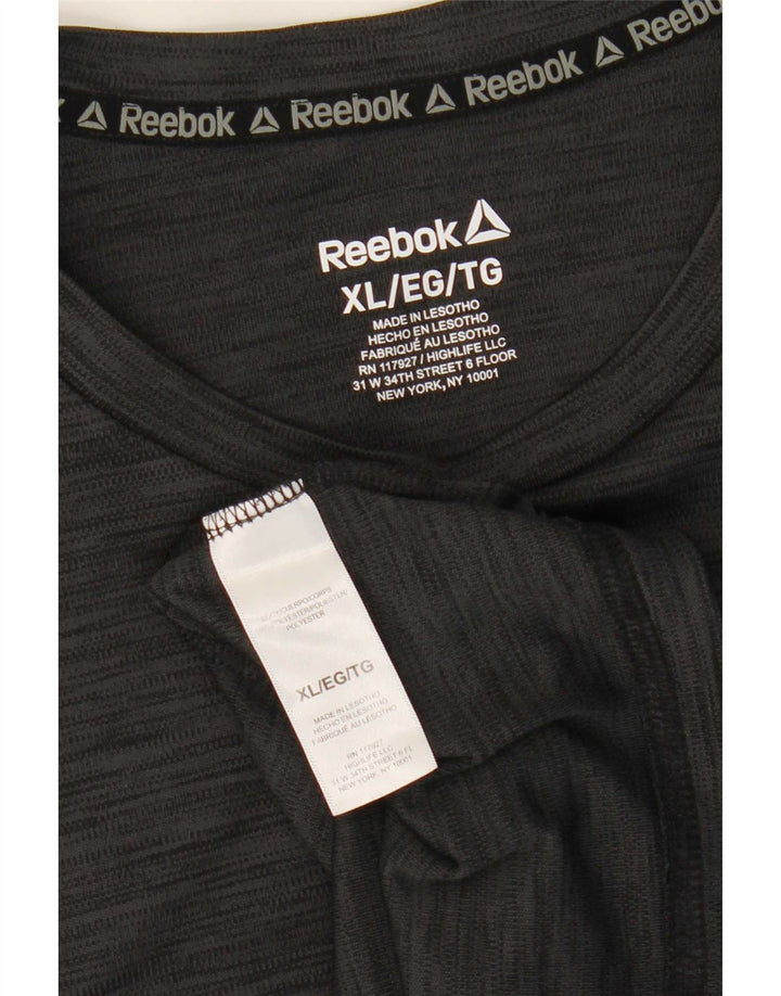 Reebok Herre T-Shirt Top XL Grå Flecked Polyester