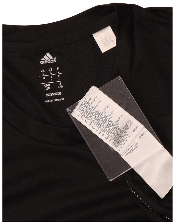 ADIDAS Herre Climalite T-Shirt Top Stor Sort Polyester