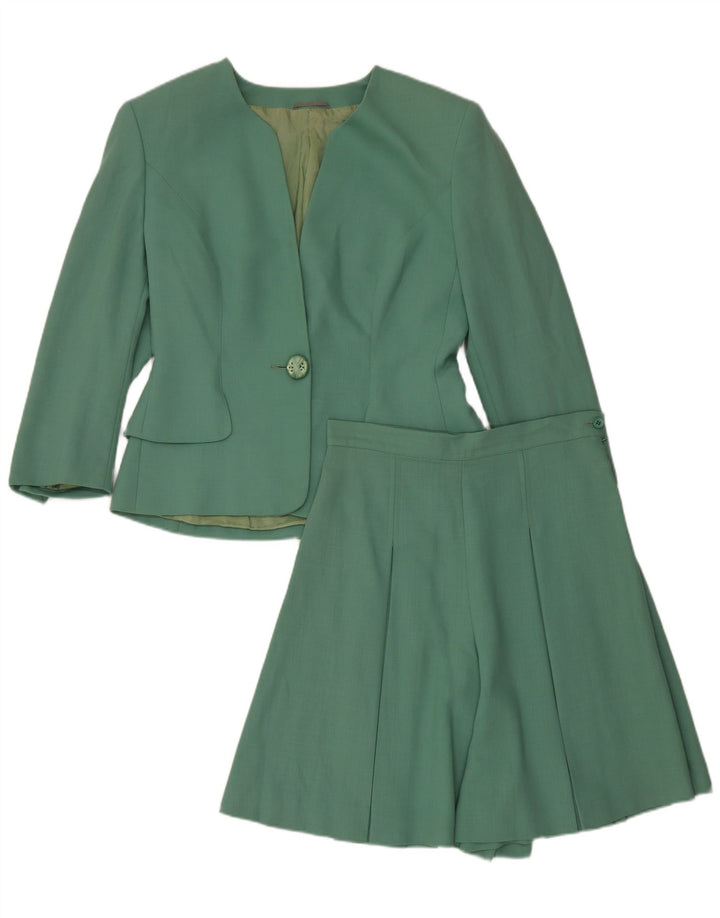 Vintage kvinders 1 knap 2 stykke sæt UK 12 Medium W28 Grøn Acetat