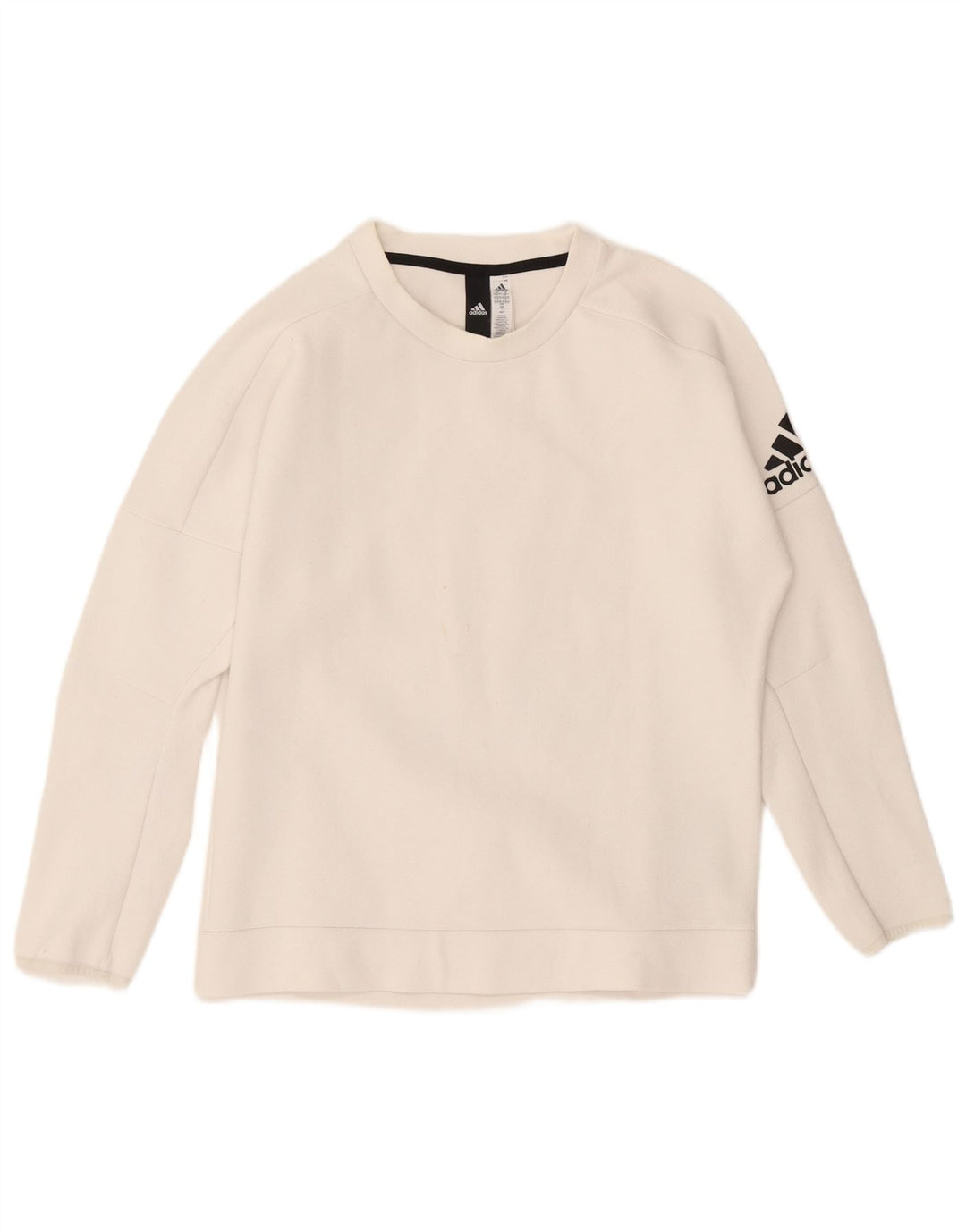 Adidas Graphic Sweatshirt Jumper UK 12/14 Medium White Bomuld