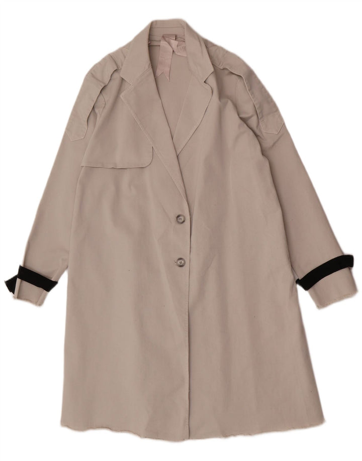 Vintage kvinders trenchcoat UK 10 lille grå bomuld