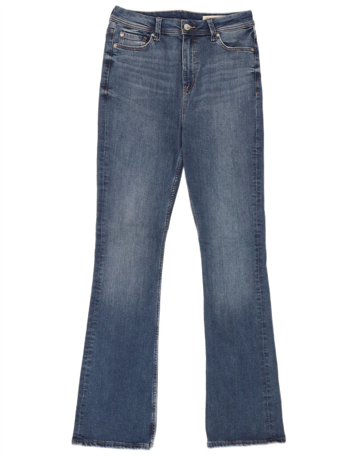 Marks & Spencer Dame Lange Slim Flared Jeans UK 12 Medium W28 L32 Blå