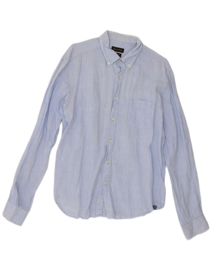 Massimo Dutti Herreskjorte XL Blå Linned