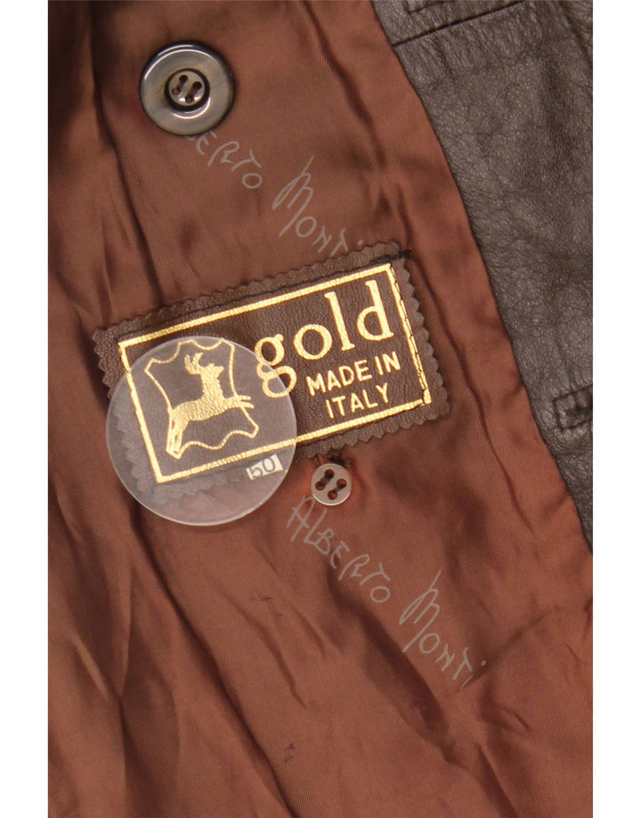 VINTAGE Læderfrakke til kvinder IT 50 XL Brun