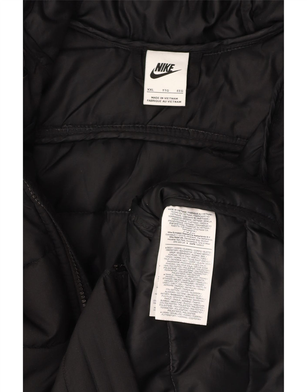 NIKE Polstret hættejakke til mænd UK 44 2XL sort polyester