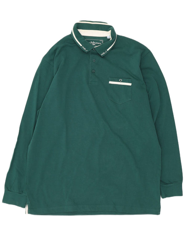 Harmont & Blaine Herre langærmet Regular Fit Polo Shirt 3XL Grøn Bomuld
