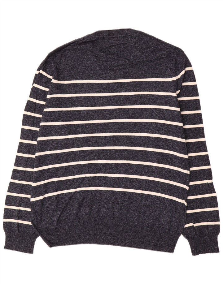 Marks & Spencer Herre sweater med rund hals, stor marineblå stribet