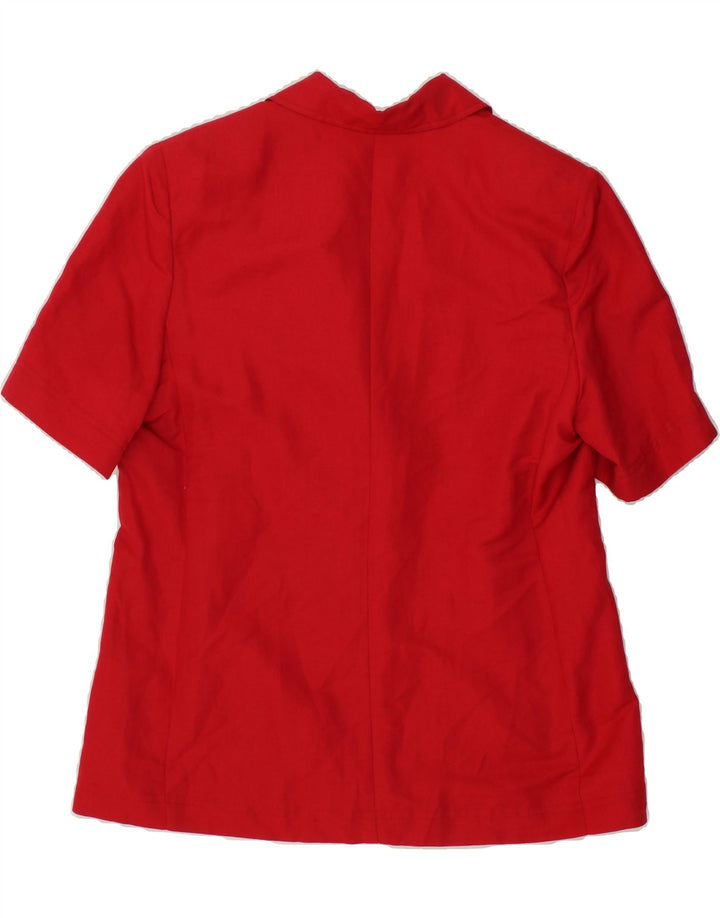 GINALEBOLE Womens Short Sleeve 3 Button Blazer Jacket EU 39 Medium Red Vintage Ginalebole and Second-Hand Ginalebole from Messina Hembry 