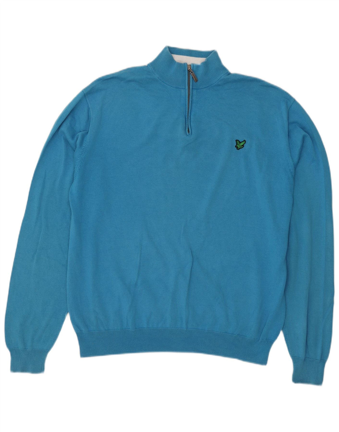 Lyle & Scott Herre sweater med lynlåshals XL blå bomuld